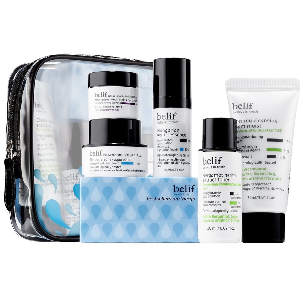 belif 5 set face care set travel size